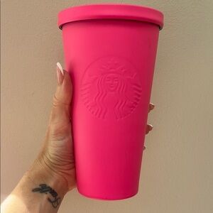 Starbucks Neon Pink Travel Cup